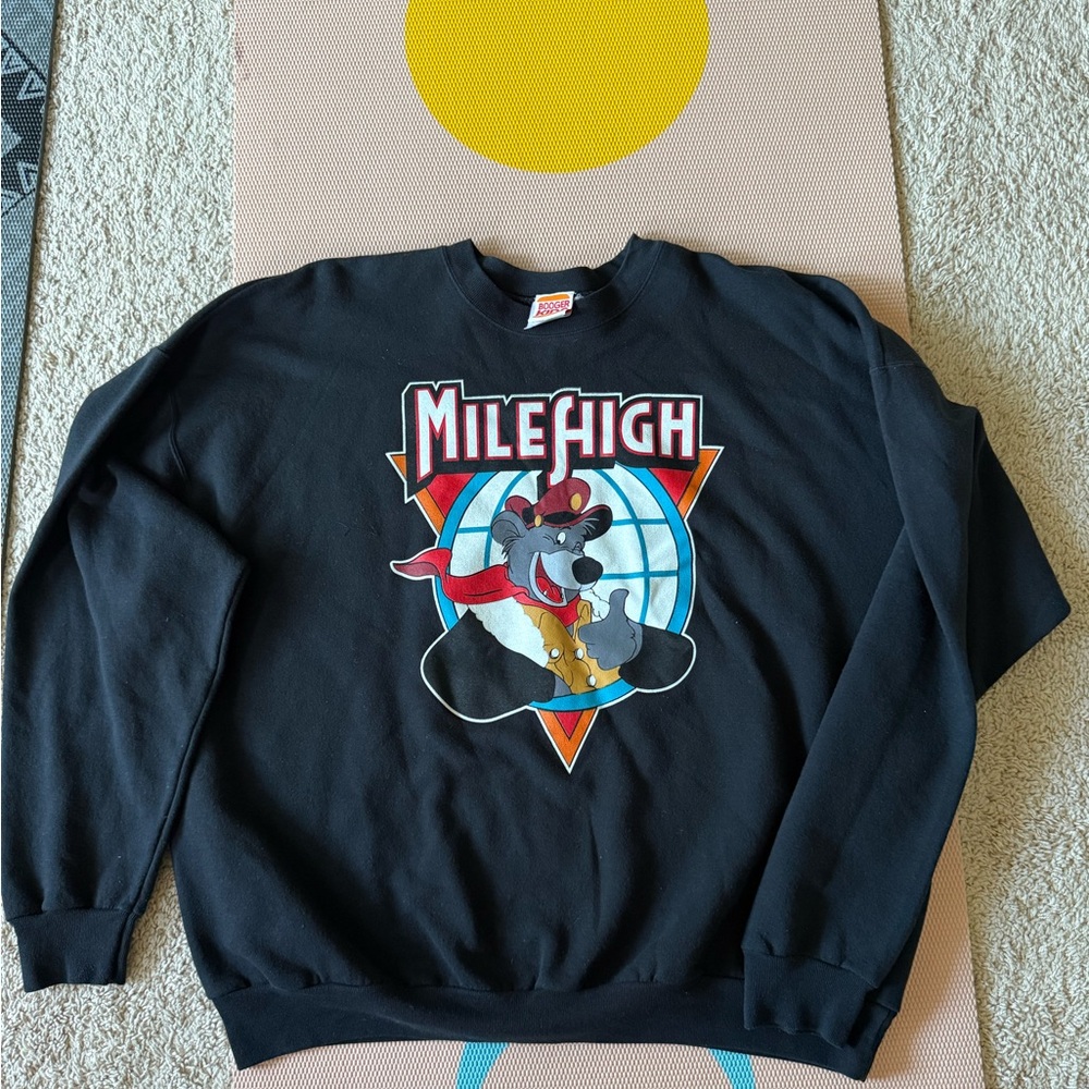Booger Kids 408 Bay Area Black Crewneck Sweater with Retro Graphic Design MileHi